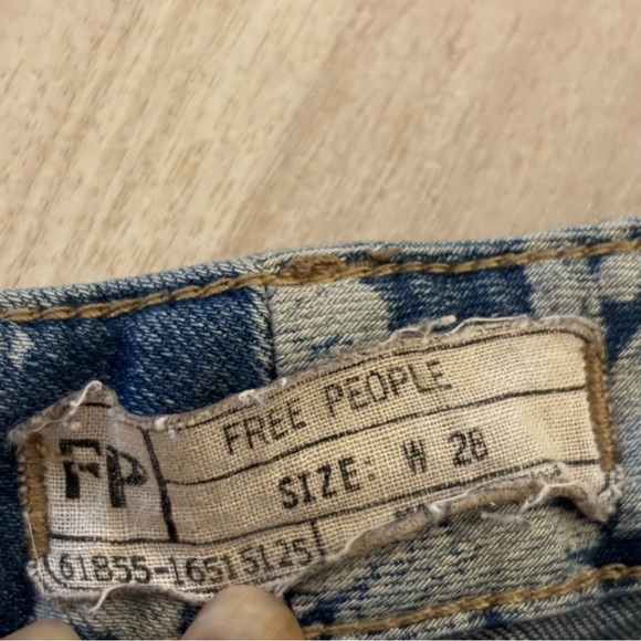 Free People Blue Printed Floral Ankle Cotton Jeans size 28 - Picture 7 of 12